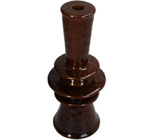 Candle Stick Stoneware Brown 12.5x12.5x30.5cm