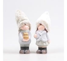 JUNGE UND MÄDCHEN STEHEND GRÜN 6,5X17 CM KERAMIK SORTIERT - PRO STÜCK