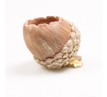 EICHEL BLUMENTOPF GOLD 10X9X8 CM - POLYRESIN