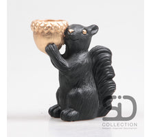 EEKHOORN MET WAXINEHOUDER CEMENT 14.5X8.5X16.3 CM ZWART