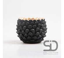 BLOEMPOT DENNENAPPEL CEMENT 14X14X11 CM  ZWART