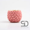 Blumentopf aus Kiefernzapfen, Zement, 14 x 14 x 11 cm, Altrosa