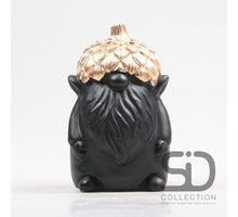 GNOME MET EIKEL CEMENT 12X11.5X18.7 CM ZWART