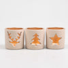 THEELICHTHOUDER 8.5X8.5X8.5 CM 3 ASSORTIE CREME