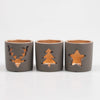 THEELICHTHOUDER 8.5X8.5X8.5 CM 3 ASSORTIE GRIJS