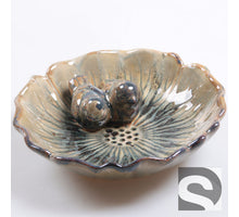 Vogeldrinkschaal M aardewerk Donkergroen 20.5x20.5x5.5 cm