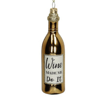 Ornament Weinflasche Glas Gold 14.3cm