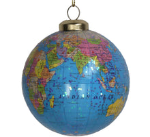 Ornament Globus Plastik Blau 8cm