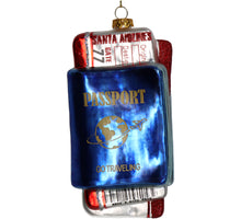 Ornament Reisepass Glas Blau 14cm