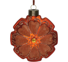 Ornament Scheibe Blume Velvet Terra 10cm