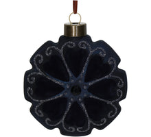 Ornamentscheibe Blume Samt Schwarz 10cm