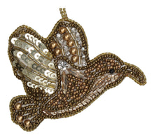 Ornament Vogel Perlen Gold 8.5cm