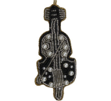 Ornament Violine Perlen Schwarz 11.5cm