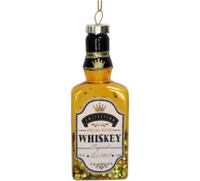 Ornament Flasche Whiskey Glas Gold 10cm