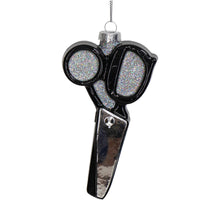 Ornament-Schere Glas Schwarz 14cm