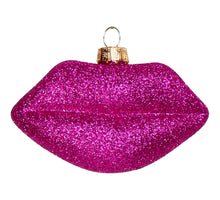 Ornament Lippen Glas Rosa 9,5cm