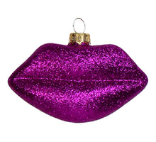 Ornament Lippen Glas Lila 9,5 cm