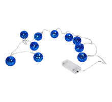 Girlande Diskokugel Glas Blau 180cm + LED