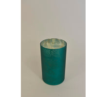 LED Kerze in Glas 12,5cm dunkelgrün (exkl. 3xAAA Batterie)