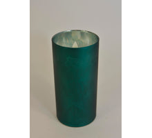 LED Kerze im Glas 15cm dunkelgrün (exkl. 3xAAA Batterie)