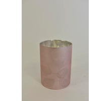 LED Kerze im Glasblatt 10cm silber (exkl. 3xAAA Batterie)