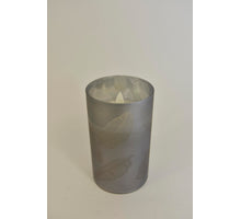 LED-Kerze im Glasblatt 12,5cm Silber (exkl. 3xAAA Batterie)
