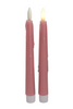 LED-Tischkerze, tropfend, 20 cm, hellrosa, 2er-Set (exkl. 1xAAA)