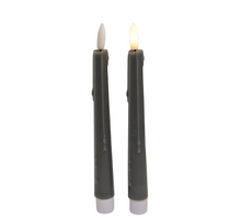 LED-Tischkerze, tropfend, 20 cm, dunkelgrau, 2er-Set (exkl. 1xAAA)