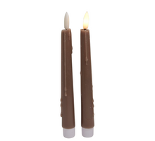 LED-Tischkerze, tropfend, 20 cm, braun, 2er-Set (exkl. 1xAAA)