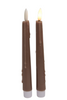 LED-Tischkerze, tropfend, 20 cm, braun, 2er-Set (exkl. 1xAAA)