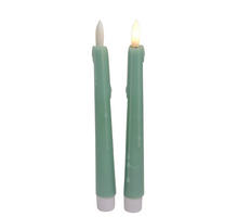 LED-Tischkerze, tropfend, 20 cm, jadegrün, 2er-Set (exkl. 1xAAA)