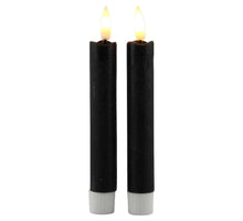 LED-Dinnerkerze 15cm rustikal schwarz Set/2 mit Timer (exkl. 1xAAA)