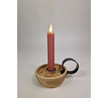 LED-Dinnerkerze 15cm rustikal altrosa Set/2 mit Timer (exkl. 1xAAA)