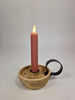 LED-Dinnerkerze 15cm rustikal altrosa Set/2 mit Timer (exkl. 1xAAA)