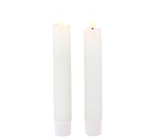 LED-Dinnerkerze 15cm rustikal weiss Set/2 mit Timer (exkl. 1xAAA)