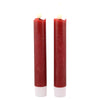 LED-Dinnerkerze 15cm rustikal rot Set/2 mit Timer (exkl. 1xAAA)