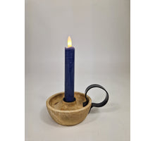 LED-Dinnerkerze 15cm rustikal nachtblau Set/2 mit Timer (exkl. 1xAAA)