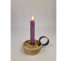 LED-Dinnerkerze 15cm rustikal lila Set/2 mit Timer (exkl. 1xAAA)