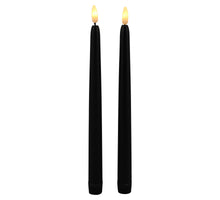 2er-Set LED-Dinnerkerze 38cm schwarz mit Timer (exkl. 2xAA)