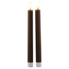 LED-Dinnerkerze 25,5cm braun Set/2 mit Timer (exkl. 2xAAA Batterie)