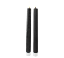 LED-Dinnerkerze 25,5cm schwarz s/2 mit Timer (exkl. 2xAAA Batterie)