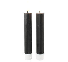 LED-Dinnerkerze 15cm schwarz Set/2 mit Timer (exkl. 1xAAA Batterie)