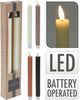 SET 2 DINNERKERZEN MIT LED D2,2 H24CM 4 ASS. FARBEN EXKL. 2X AAA