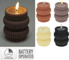 LED-Kerze D9 H10cm gerippt, 4 Farben sortiert, exkl. 2x AAA-Batterien