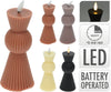 LED-Kerze D6,5 H14,5 cm gerippt 4 versch. Farben inkl. 1x CR2032