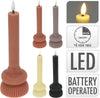 LED-Kerze D7 H20cm gerippt, 4 verschiedene Farben, exkl. 2x AAA-Batterien