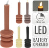LED-Kerze D7 H22cm gerippt, 4 Farben sortiert, exkl. 2x AAA-Batterien