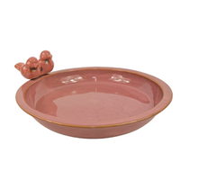 Vogel-Trinkschale Keramik 33x33x5cm Rot