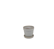 Arcey Topf mit Untersetzer D13 H11cm Weiß