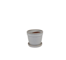 Arcey Topf mit Untersetzer D15 H13cm Weiß